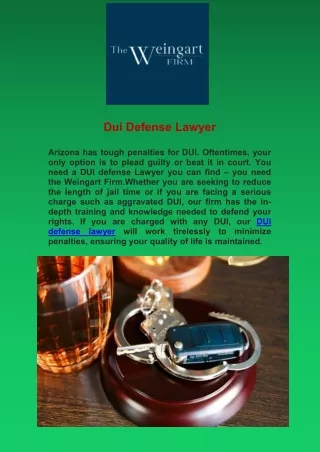 DUI Defense Lawyer : The Weingart Firm's Legal Guardians at Your Side