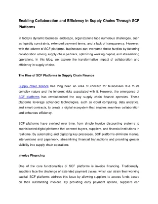 enabling collaboration and efficiency in supply