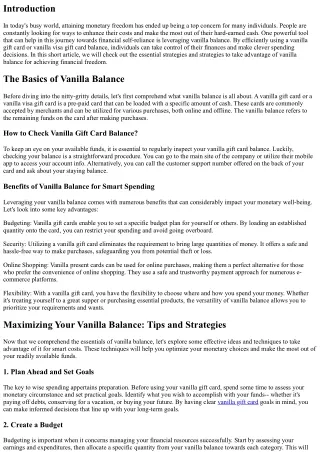 Debunking Vanilla Gift Card Balance : Everything You Needed to Know