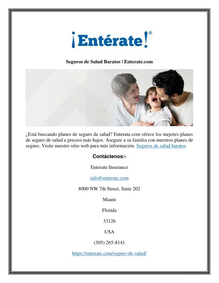 seguros de salud baratos enterate com