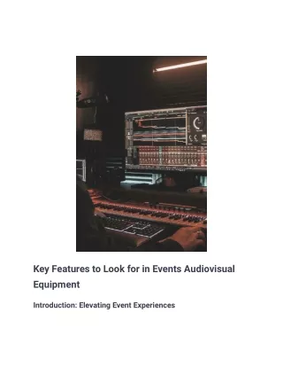 key features to look for in events audiovisual