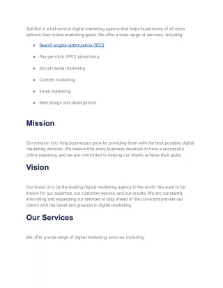 Sofysol Digital Marketing Agency