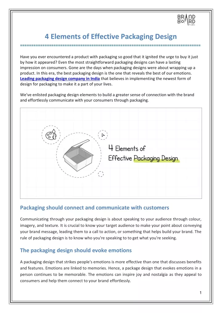 4 elements of effective packaging design