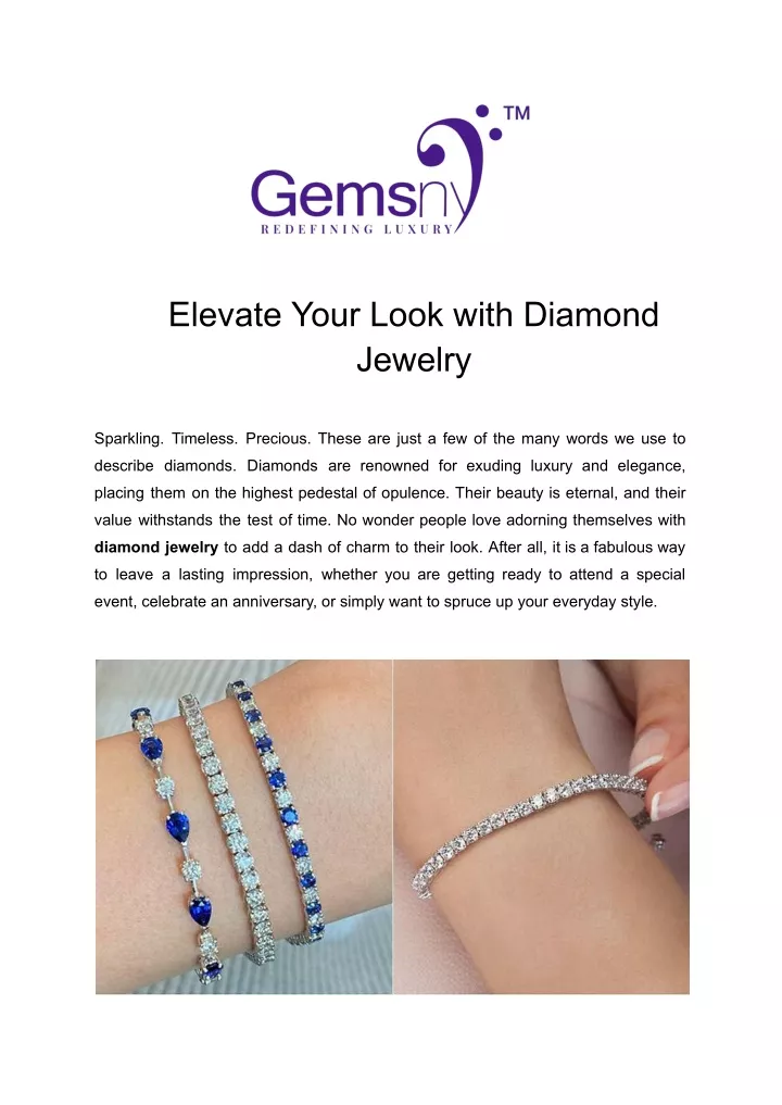 elevate your look with diamond jewelry