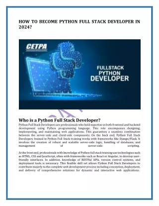 how to become python full stack developer in 2024