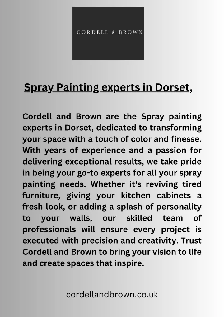 spray painting experts in dorset