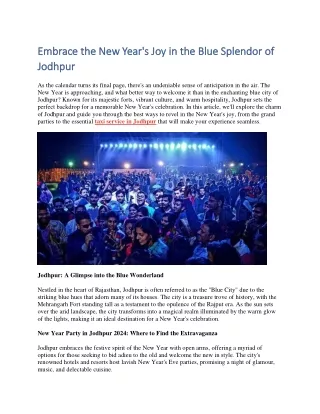 Embrace the New Year's Joy in the Blue Splendor of Jodhpur