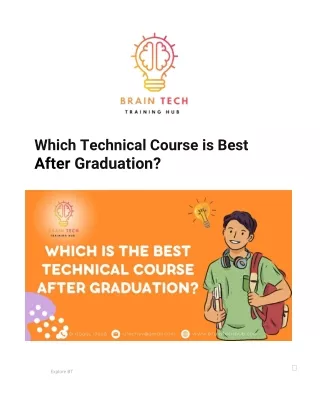 Technical Course is Best After Graduation