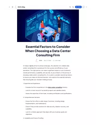 Essential Factors to Consider When Choosing a Data Center Consulting Firm
