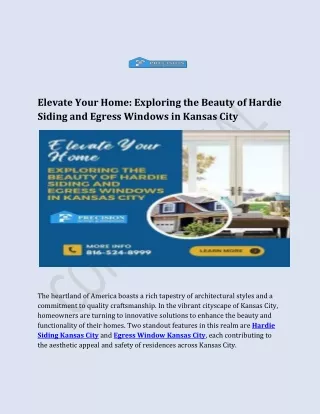 Elevate Your Home Exploring the Beauty of Hardie Siding and Egress Windows in Kansas City