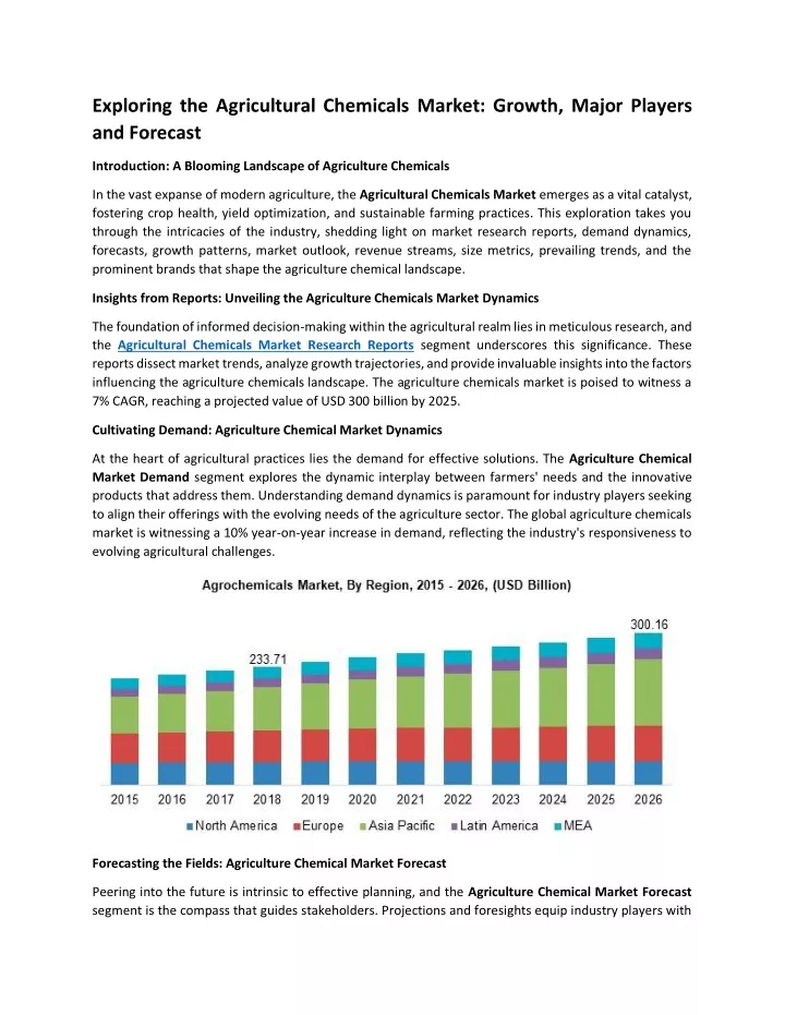 exploring the agricultural chemicals market