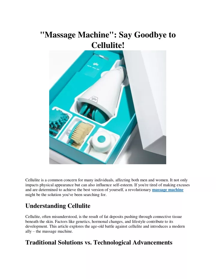 massage machine say goodbye to cellulite
