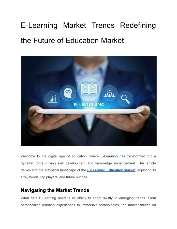 e learning market trends redefining