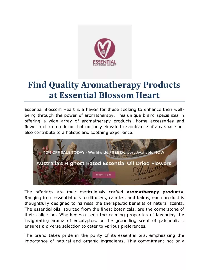 find quality aromatherapy products at essential