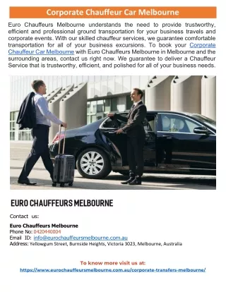 Corporate Chauffeur Car Melbourne