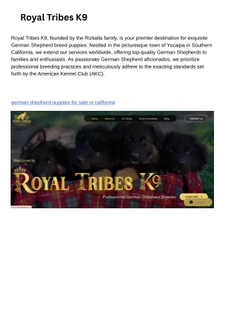 Royal Tribes K9