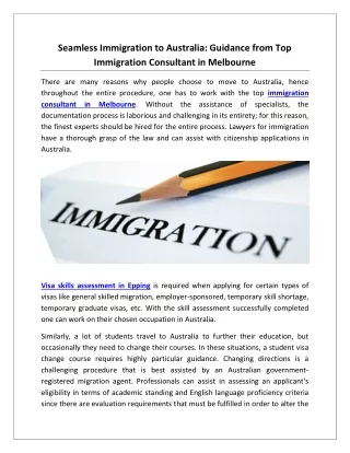 Seamless Immigration to Australia Guidance from Top Immigration Consultant in Melbourne