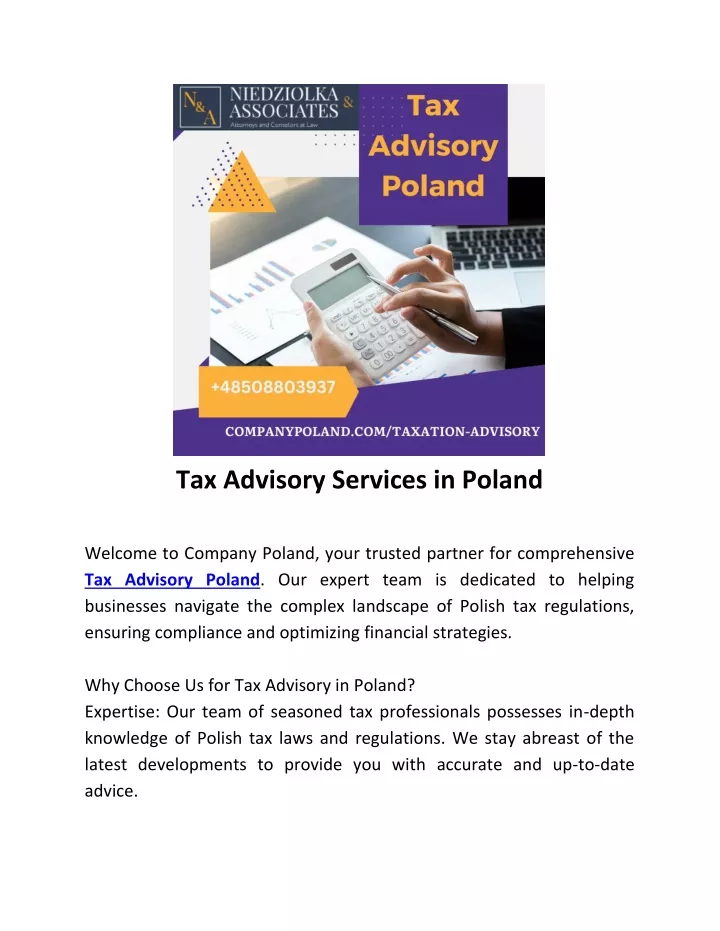 tax advisory services in poland