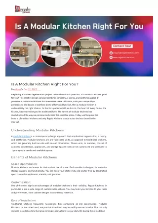 is a modular kitchen right for you