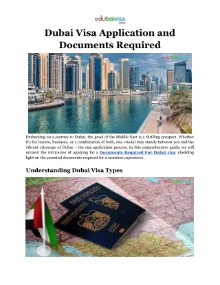 dubai visa application and documents required