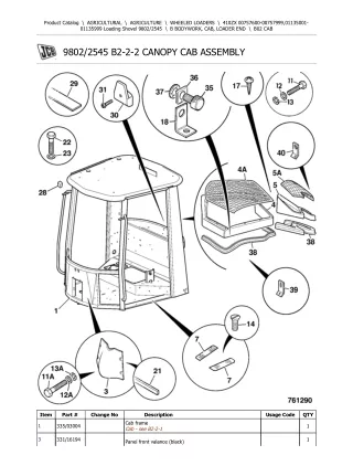 JCB 410ZX Loading Shovel Parts Catalogue Manual (Serial Number 00757600-00757999)