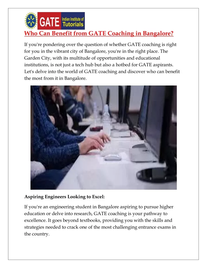 who can benefit from gate coaching in bangalore