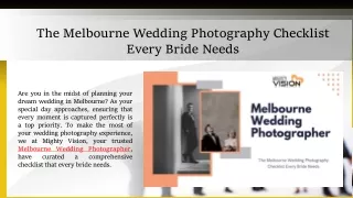 The Melbourne Wedding Photography Checklist Every Bride Needs