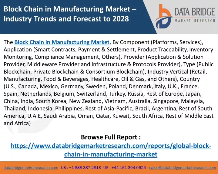 block chain in manufacturing market industry
