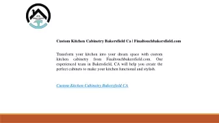 Custom Kitchen Cabinetry Bakersfield Ca | Finaltouchbakersfield.com