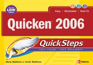 ❤ PDF READ ONLINE ❤ Quicken 2006 QuickSteps