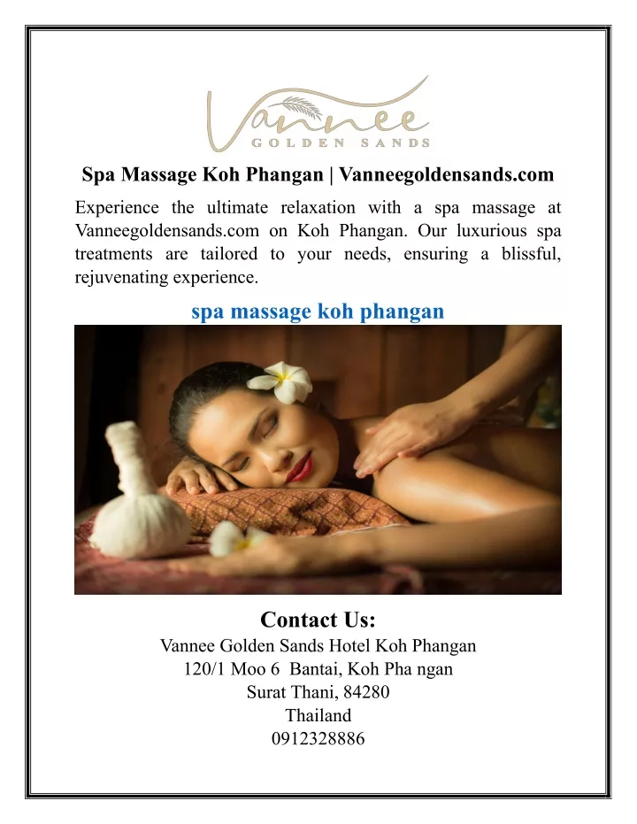 Ppt Spa Massage Koh Phangan Powerpoint