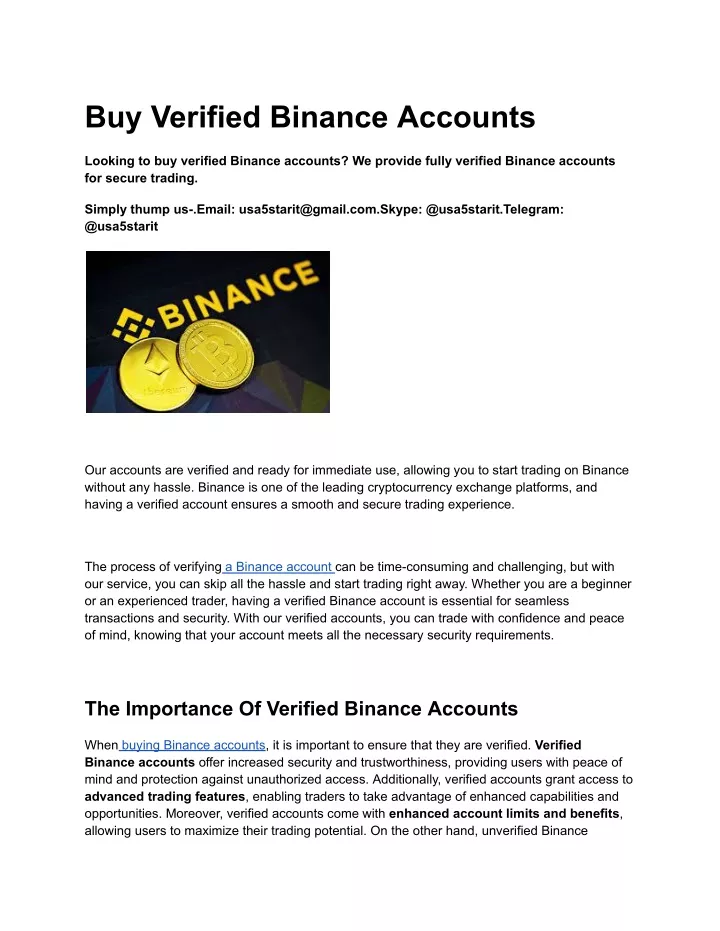 buy verified binance accounts