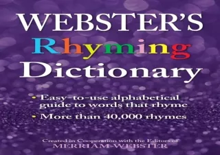 ❤ Download Book ⭐ [PDF]  Webster's Rhyming Dictionary, Newest Edition