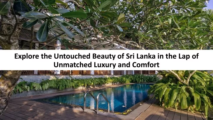 explore the untouched beauty of sri lanka in the lap of unmatched luxury and comfort