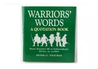 ❤ Download Book ⭐ [PDF]  Warriors' Words: A Quotation Book: From Sesos