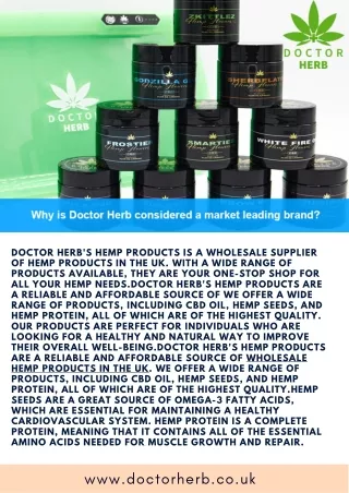 hemp product wholesale in uk