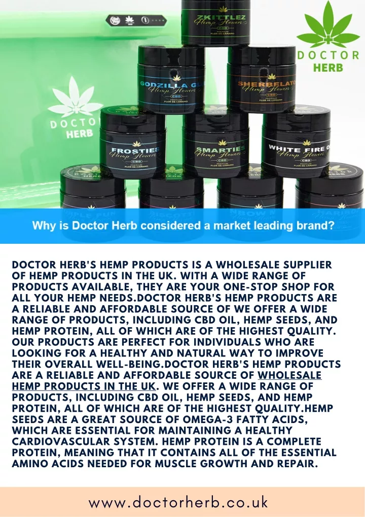doctor herb s hemp products is a wholesale