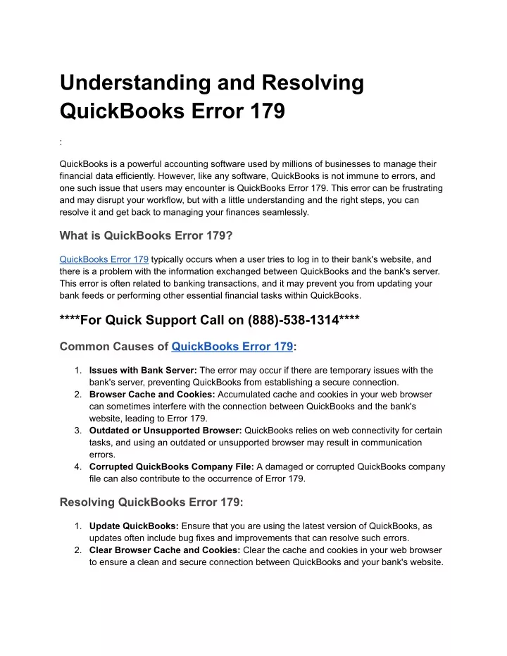 understanding and resolving quickbooks error 179