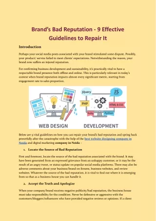 Brand's Bad Reputation - 9 Effective Guidelines to Repair It.