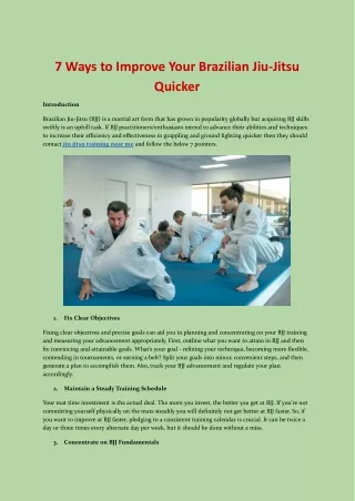 7 Ways to Improve Your Brazilian Jiu-Jitsu Quicker.