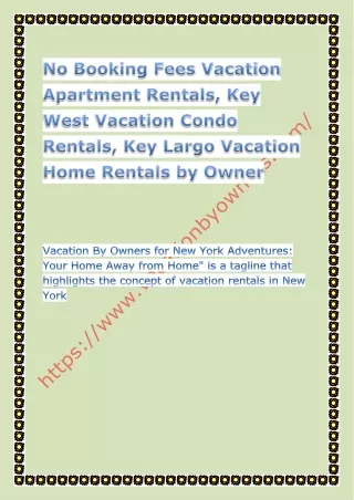 No Booking Fees Vacation Apartment Rentals, Key West Vacation Condo Rentals, Key Largo Vacation Home Rentals by Owner