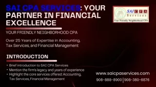 SAI CPA Services Your Partner in Financial Excellence PPT