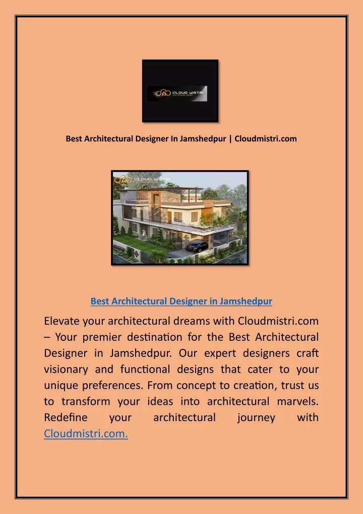 best architectural designer in jamshedpur