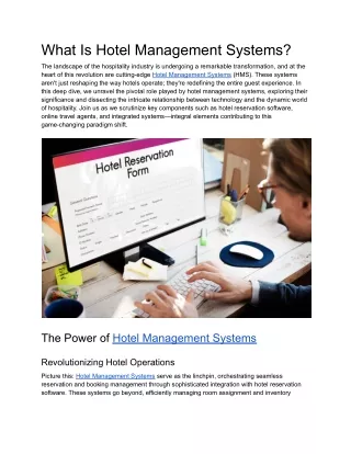 what is hotel management systems