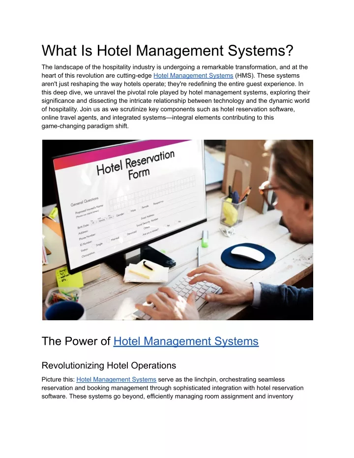 what is hotel management systems