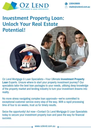 Investment Property Loan Unlock Your Real Estate Potential!