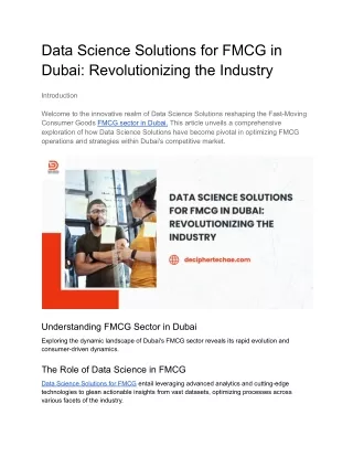 Data Science Solutions for FMCG in Dubai_ Revolutionizing the Industry