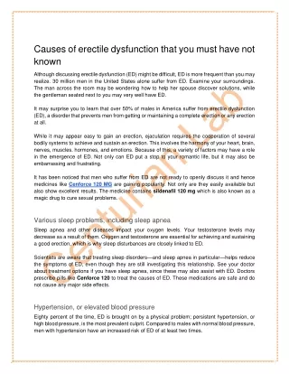 causes of erectile dysfunction that you must have