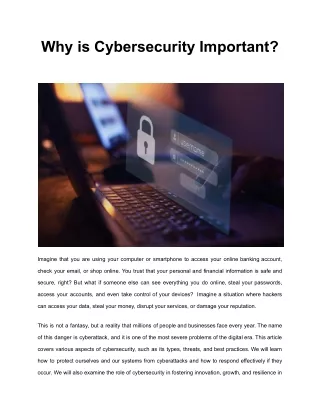 Why is Cybersecurity Important_