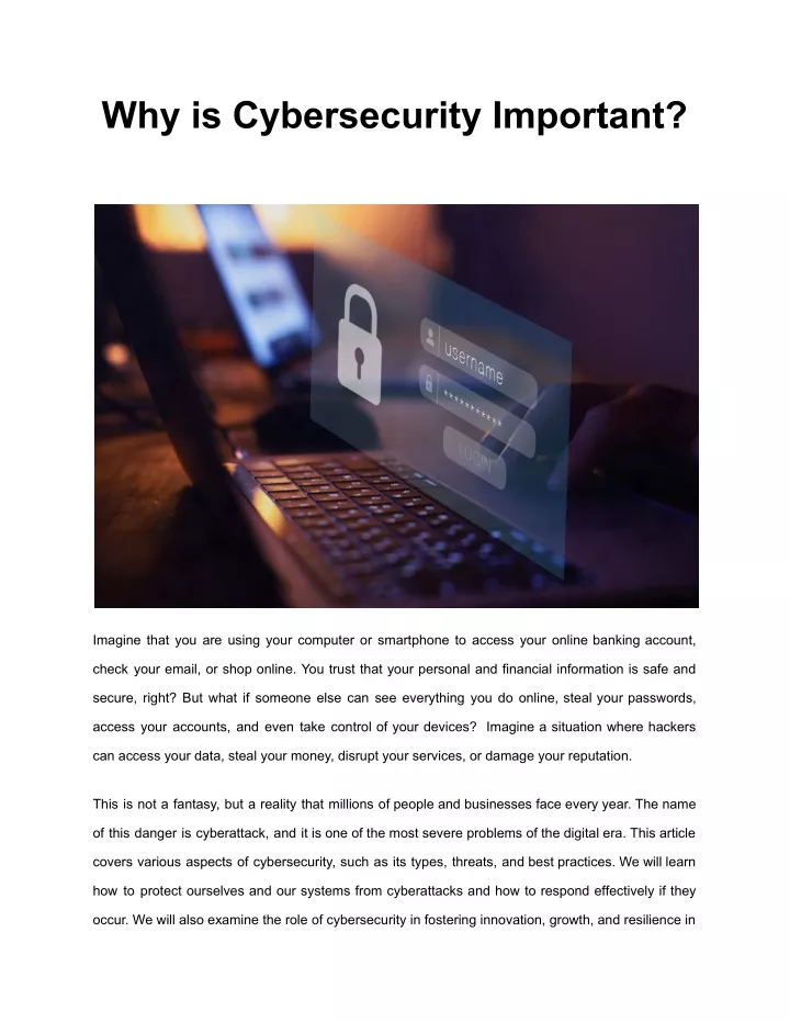 why is cybersecurity important